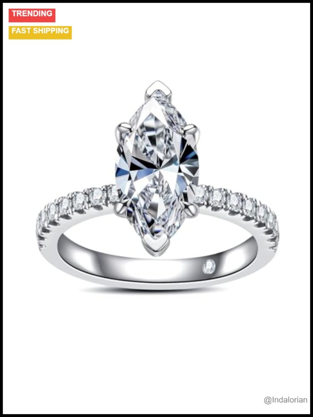 Moissanite Engagement Ring 925 Sterling Silver Round Cut Promise